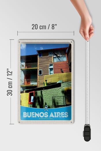 Plaque en tôle voyage 20x30cm maisons de Buenos Aires Argentine 4