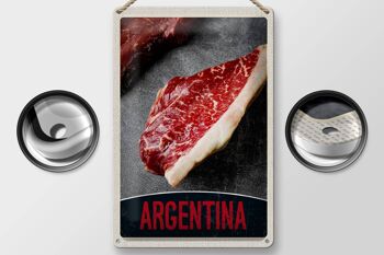 Signe en étain de voyage 20x30cm, Steak d'argentine, viande de vache, bœuf 2