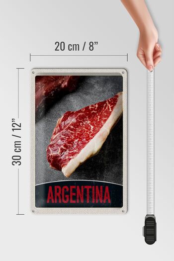 Signe en étain de voyage 20x30cm, Steak d'argentine, viande de vache, bœuf 4
