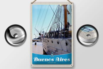 Plaque en tôle voyage 20x30cm navire Buenos Aires Argentine 2