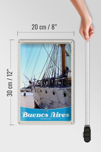 Plaque en tôle voyage 20x30cm navire Buenos Aires Argentine 4