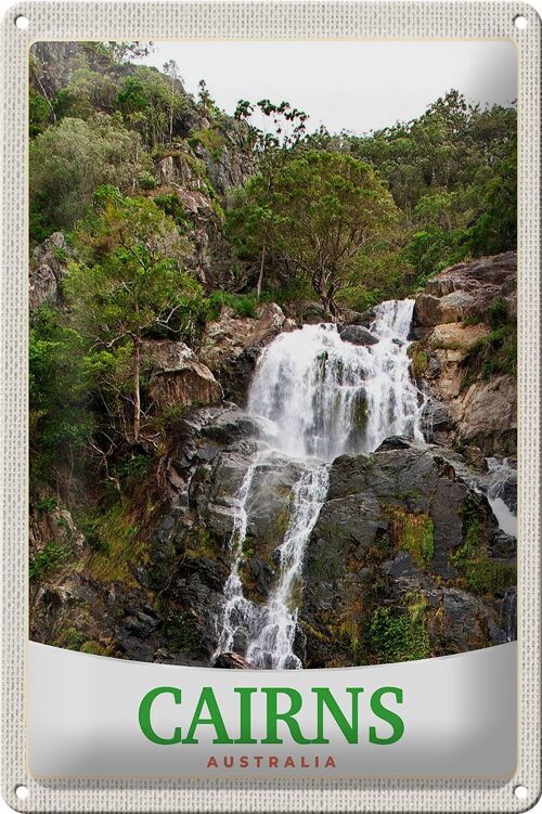 Blechschild Reise 20x30cm Cairns Australien Wasserfall Natur