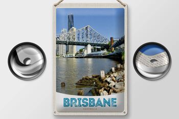 Plaque en tôle voyage 20x30cm Brisbane Australie centre-ville 2