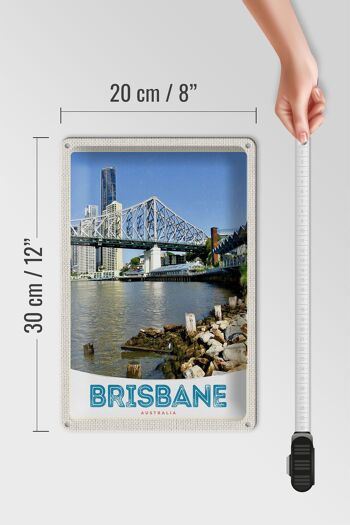 Plaque en tôle voyage 20x30cm Brisbane Australie centre-ville 4