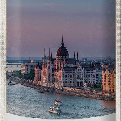 Targa in metallo da viaggio 20x30 cm Veduta della Chiesa di Budapest Ungheria