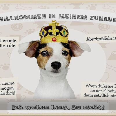 Blechschild Spruch 30x20cm Tiere Hund willkommen wohne hier