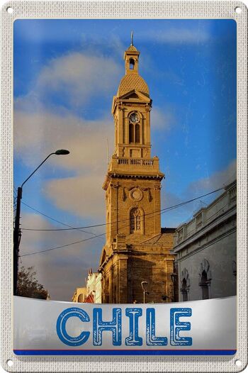 Panneau en étain voyage 20x30cm, architecture de ville du chili, Europe 1