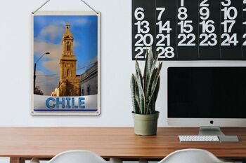 Panneau en étain voyage 20x30cm, architecture de ville du chili, Europe 3