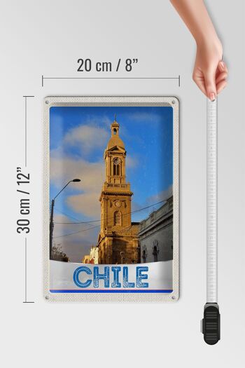Panneau en étain voyage 20x30cm, architecture de ville du chili, Europe 4