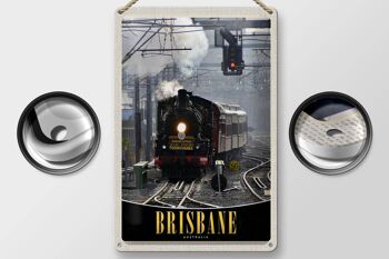 Panneau en étain voyage 20x30cm, locomotive Brisbane Australie 2