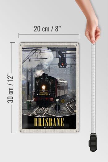 Panneau en étain voyage 20x30cm, locomotive Brisbane Australie 4
