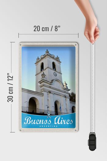 Panneau en étain voyage 20x30cm, église de Buenos Aires, argentine 4