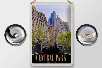Panneau en étain voyage 20x30cm Central Park USA gratte-ciel de New York 2
