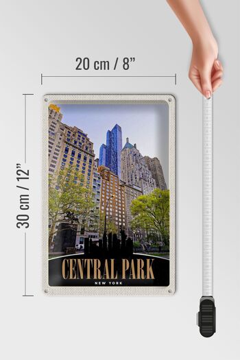 Panneau en étain voyage 20x30cm Central Park USA gratte-ciel de New York 4