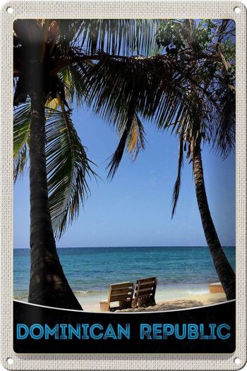 Panneau en étain voyage 20x30cm, plage de la république dominicaine 1