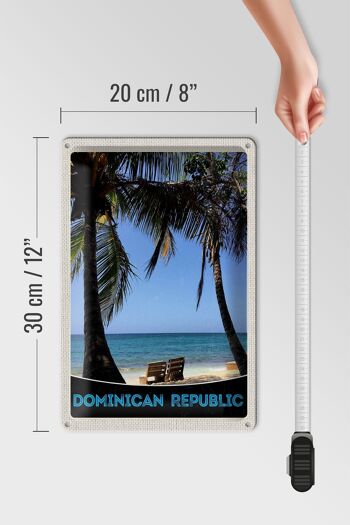 Panneau en étain voyage 20x30cm, plage de la république dominicaine 4