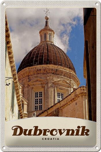 Panneau de voyage en étain 20x30cm, décoration de dôme de la cathédrale de Dubrovnik, croatie 1