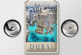 Plaque en tôle voyage 20x30cm vue sur la mer de Dubaï 2