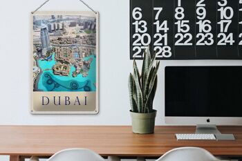 Plaque en tôle voyage 20x30cm vue sur la mer de Dubaï 3