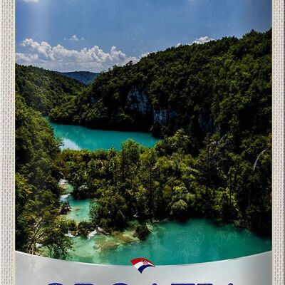 Cartel de chapa de viaje, 20x30cm, Croacia, mar, naturaleza, vacaciones, montañas