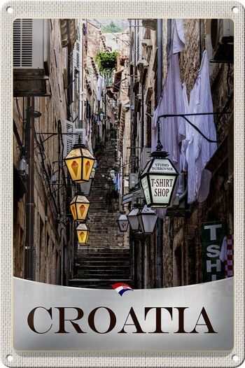 Lanterne de voyage en étain, signe de voyage, 20x30cm, croatie, vieille ville, escaliers 1