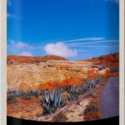 Targa in metallo da viaggio 20x30 cm Fuerteventura Spagna Montagne desertiche