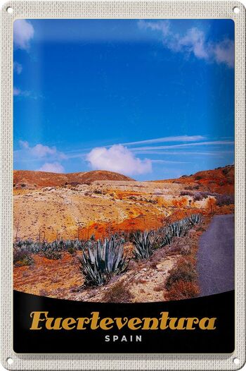 Signe en étain voyage 20x30cm Fuerteventura espagne montagnes du désert 1