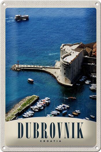 Signe en étain voyage 20x30cm, tour de la mer de Dubrovnik, croatie 1