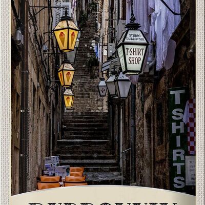 Cartel de chapa de viaje, 20x30cm, Dubrovnik, Croacia, decoración de escaleras