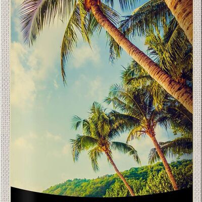 Cartel de chapa viaje 20x30cm Hawaii isla playa palmeras mar