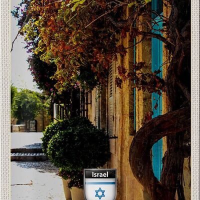 Blechschild Reise 20x30cm Israel Stadt Pflanzen Urlaub