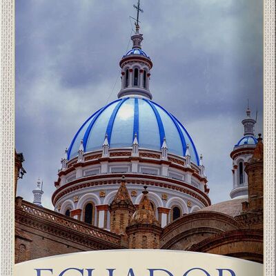 Blechschild Reise 20x30cm Ecuador Süd Amerika Kirche Stadt
