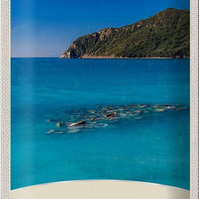 Blechschild Reise 20x30cm Italien Riviera Strand blau Meer