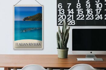Panneau en étain voyage 20x30cm, Italie Riviera plage mer bleue 3