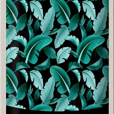 Targa in metallo da viaggio 20x30 cm Hawaii Island Beach Leaves Blu