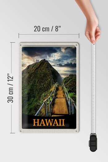 Signe en étain voyage 20x30cm, île hawaïenne, plage, palmiers, Nature 4