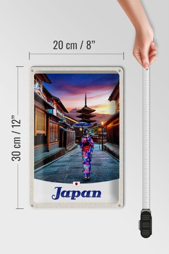 Plaque en tôle voyage 20x30cm Japon Asie Tradition femme japonaise 4