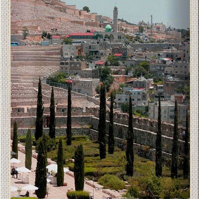 Cartel de chapa de viaje, 20x30cm, Jerusalén, Israel, ciudad, jardín