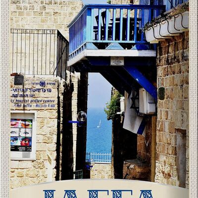 Blechschild Reise 20x30cm Jaffa Jerusalem Israel Stadt Meer