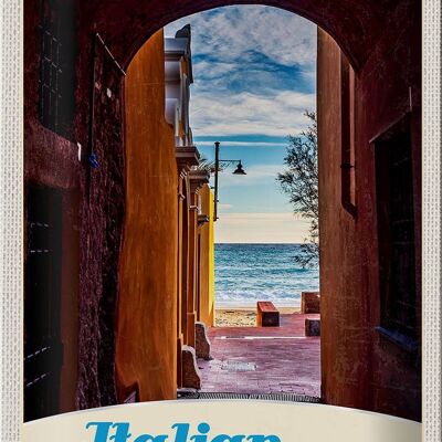 Blechschild Reise 20x30cm Italien Riviera Strand Meer Urlaub