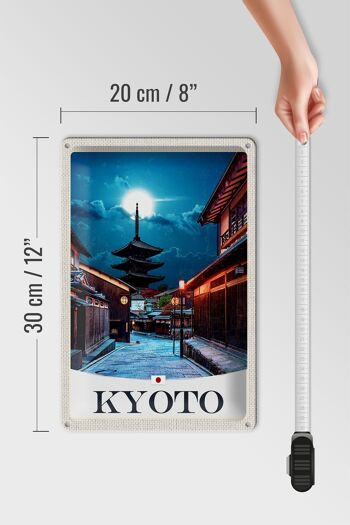 Signe en étain voyage 20x30cm, soirée du centre-ville de Kyoto au japon 4