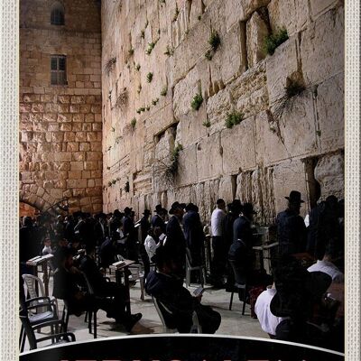 Targa in metallo da viaggio 20x30 cm Gerusalemme Israele preghiera prega