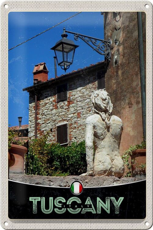 Blechschild Reise 20x30cm Toskana Italien Frauenskulptur Dekoration