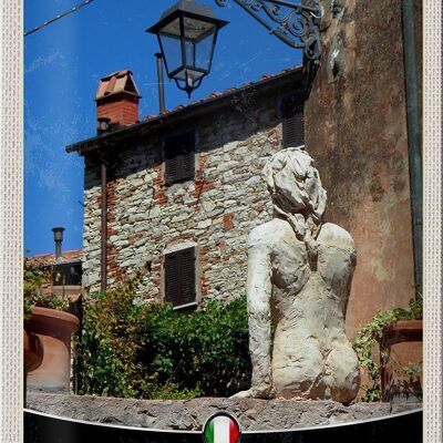 Cartel de chapa de viaje, decoración de escultura de mujer de Toscana, Italia, 20x30cm