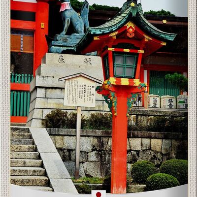 Cartel de chapa de viaje 20x30cm Kyoto Japón Escultura Zorro