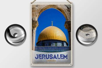 Signe en étain voyage 20x30cm, Temple de Jérusalem, israël, vacances en or 2