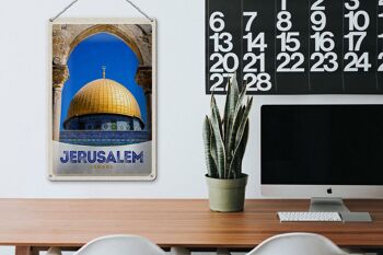 Signe en étain voyage 20x30cm, Temple de Jérusalem, israël, vacances en or 3