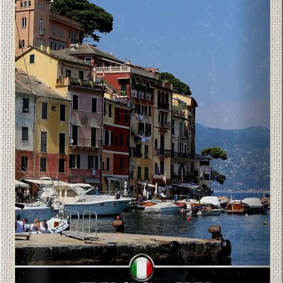 Cartel de chapa de viaje, decoración del mar del puerto de Toscana, Italia, 20x30cm