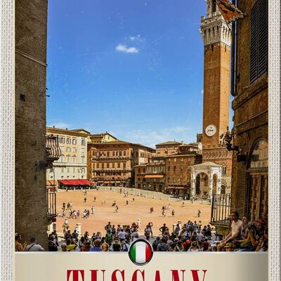 Cartel de chapa de viaje, 20x30cm, Toscana, Italia, mercado, cartel de iglesia