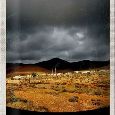 Cartel de chapa viaje 20x30cm Fuerteventura España montañas del desierto